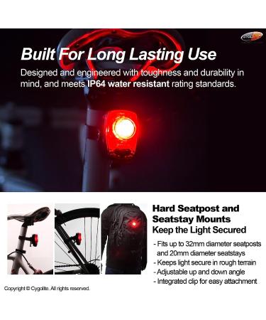 CYGOLITE Hotshot 2 Watt Bike Taillight | High Power, 6 Modes, USB Rechargeable | Compact & Water Resistant | Ideal for Busy Roads - Buy Online on SooperMarket.com