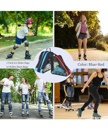 Adjustable Roller Skate Bag | Large Capacity | Breathable | Blue+Red - Buy Online on SooperMarket.com