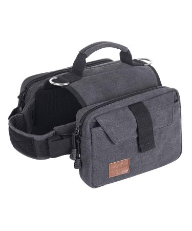OneTigris Hoppy Camper 2.0 Dog Backpack Camping Hiking Tear Dog Backpack for M/L Size Dogs (M Black) M Black