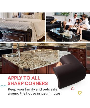 Soft Baby Proofing Corner Guards & Edge Protectors - Pre-Taped Table Corner Protector  Child Safety Furniture Bumper  Sharp Corner Cushions  8 Pack  Brown Brown Large (Pack of 8) - Buy Online on SooperMarket.com