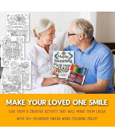 Color Cuss & Laugh Your Way to Less Stress: Swear Word Adult Coloring Book Set with 30 Markers - Fun & Relaxing Anxiety Relief - Buy Online on SooperMarket.com