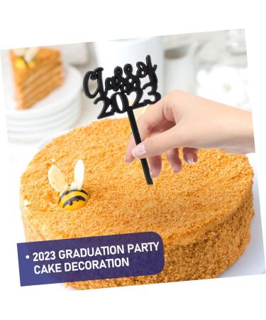 KOMBIUDA 30pcs 2023 graduation cake insert grad cake toppers graduation cupcake toppers graduation cake picks 2023 graduation party supplies cat cupcake toppers plastic paper cup graduate 7.6X4CM Black - Buy Online on SooperMarket.com