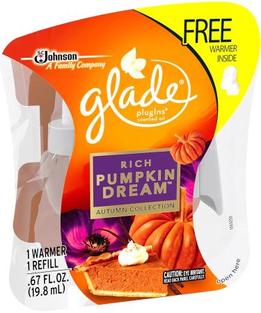 Glade Plugins Scented Oil Air Freshener Rich Pumpkin Dream Refill + Free Warmer 0.67 Fluid Ounce - Buy Online on SooperMarket.com