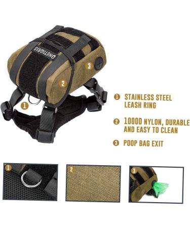 Buy Oneigris Eureka Backpack for Small Dogs - Green Feces Bag Dispenser Ideal for Hiking - L 14 x W 6 x H 18 cm - Buy Online on SooperMarket.com