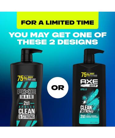 AXE 2-in-1 Shampoo & Conditioner Apollo - Clean & Strong Hair Sage & Cedarwood 100% Recycled Bottle 28 oz | International Shipping - Buy Online on SooperMarket.com