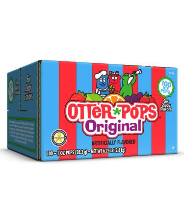 Otter Pops, Original Assorted Freezer Pops, 1oz Freeze Pops in Six Zippy Flavors, 100 Count