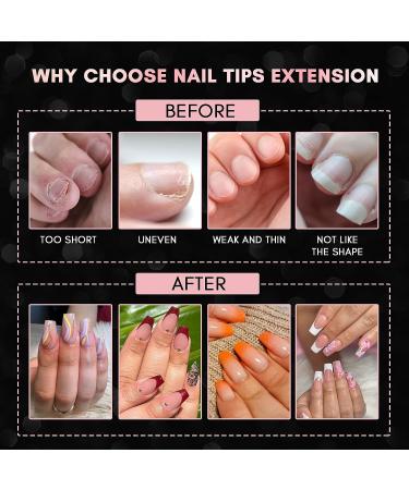 Makartt Half Cover French Nail Tips - 500 Clear Acrylic Fake Nails for Women - Medium Press On Nails - Soak Off False Nails - 10 Sizes for Nail Salons and DIY Nail Art - Buy Online on SooperMarket.com