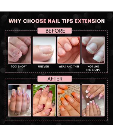 Makartt Soft Gel Nail Tips Press On Nails Set - 500 Clear Coffin Nail Tips, Glues, File, Case - Half Cover False Nails Kit - Buy Online on SooperMarket.com
