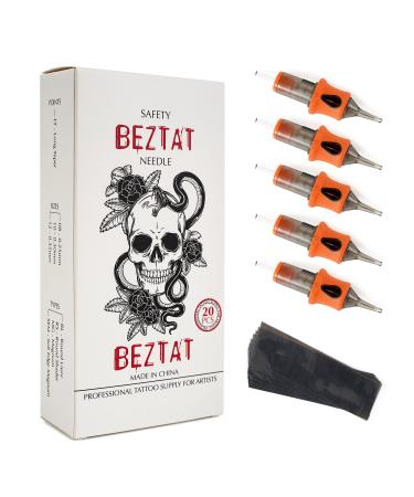 BEZTAT Ultra Premium Professional Cartridge Needles w/Grip & Machine Covers Sleeves #10 Bugpin Round Liner 20 Pack (1003RL)