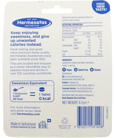 Hermesetas Mini Sweeteners 600 Tablets 8.3g (1) - Buy Online on SooperMarket.com