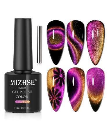 MIZHSE Glitter Nail Polish Cat Eye 9D Gel Nail with Magnetic Stick Soak-Off UV LED Gel Polish Discoloration Manicure DIY Gel Nail Polish 10ml*1