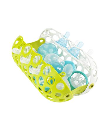 TOMY Boon CLUTCH Baby Dishwasher Basket | Sippy Cups Baby Bottles and Baby Accessories Holder | Dishwasher Safe Green and White