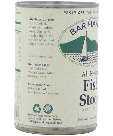 Bar Harbor Fish Stock 15 oz. (Pack of 6) - Premium Fish Broth for Cooking - Buy Online on SooperMarket.com