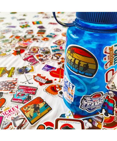 Hockey Stickers for Kids & Adults (100 pcs) | Waterproof Sports Vinyl Sticker Set for Laptop, Scrapbook | Re-Stickable Helmet, Luggage, Water Bottle Stickers by GlibertVillageGoods - Buy Online on SooperMarket.com