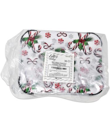 36 Count Christmas Tin Foil Containers with Lid Covers - Holiday Designs for Cookies & Treats - Disposable Food Storage Pans for Parties - Buy Online on SooperMarket.com