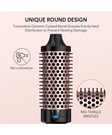 Terviiix 45mm Hot Brush | Ceramic Thermal Tourmaline Ionic Curling Wand with Digital Display | 5 Temperatures Dual Voltage | Black - Buy Online on SooperMarket.com