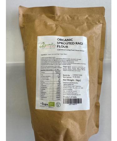 Ancient Grains Organic Sprouted Ragi Flour (Finger Millet) 1kg
