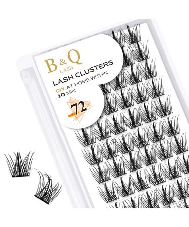 Cluster Lashes D Curl 16mm 72 Clusters B&Q Lash Clusters D Curl Individual Cluster Lashes Natural Eyelash Clusters DIY Lash Extensions Soft Fluffy Cluster Eyelash Extensions (B31 D-16mm) D-16 mm B 31