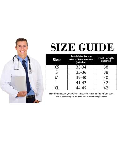 Figura Elevar Deals Men's Professional Lab Coat - 40 Inch Kick Pleat Doctor Coat (X-Large) - Buy Online on SooperMarket.com
