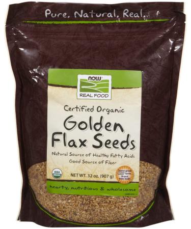 Now Foods Real Food Organic Golden Flax Seeds 32 oz (907 g)