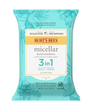 Burts Bees Micellar Makeup Removing Towelettes for Unisex 30 Count Towelettes