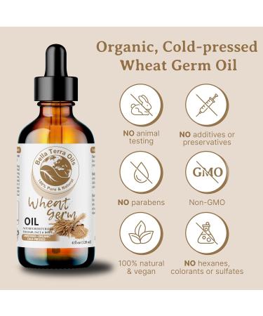 Organic Wheat Germ Oil 4oz - Bella Terra Oils | Vitamin E & C Face Oil for Natural Glow & Suppleness - Buy Online on SooperMarket.com