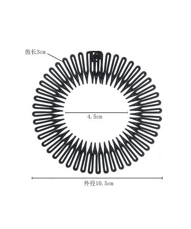 Pinksee 3pcs Stretch Flexible Hair Combs Headband for Women - Black - Buy Online on SooperMarket.com