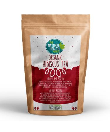 Organic Hibiscus Tea Bags (100 Bags) by The Natural health Market Roselle Tea Bags Produce a Vivid Red Tea 100% Natural Hibiscus Flowers 100 Count (Pack of 1)