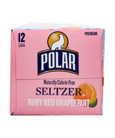 Polar Seltzer Water Ruby Red Grapefruit 12 fl oz 12-Pack - Refreshing Citrus Sparkling Water - Buy Online on SooperMarket.com