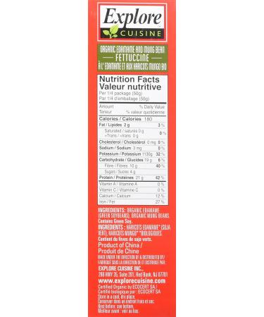 EXPLORE CUISINE Organic Edamame and Mung Bean Fettuccine 6 Count 1.6 Kilogram - Buy Online on SooperMarket.com