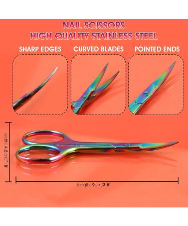HARAMS Strong Curved Blades Nail Scissors for Beauty & Grooming - Multipurpose Manicure & Pedicure Tool for Cuticles, Toenails, Eyebrows, Eyelashes, Nose, Beard & Mustache Trimming - Buy Online on SooperMarket.com