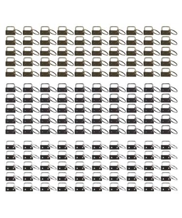 AuInn 150 PCS Key Fob Hardware 3 Colors Keychain Fob Wristlet Hardware with Key Ring 1 Inch (50 Sets Each Color)