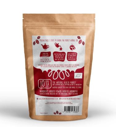 Organic Hibiscus Tea Bags (10 Count) by The Natural Health Market Vivid Red Roselle Tea made from 100% Natural Flowers - Buy Online on SooperMarket.com