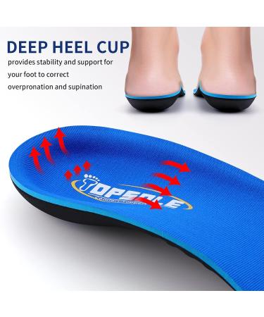 TOPSOLE Orthotic Insoles for Plantar Fasciitis & Arch Support | Men & Women (UK-4-23cm Blue 228) - Buy Online on SooperMarket.com