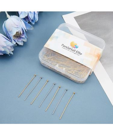 PandaHall 304 Stainless Steel Head Pins 40mm Golden Straight Ball Headpins - 200pcs for Earring Necklace Bracelet Making - Buy Online on SooperMarket.com