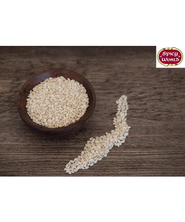 Spicy World White Sesame Seeds 5 lb Bulk Bag - Hulled Till for Quality and Freshness - Buy Online on SooperMarket.com