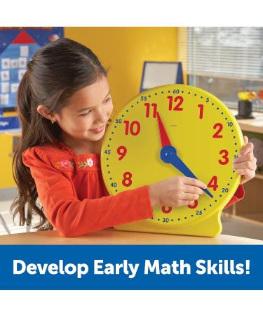 Buy Learning Resources Big Time Learning 12-Hour Learning Clock - Educational Toys for Kids - International Shipping Available - Buy Online on SooperMarket.com