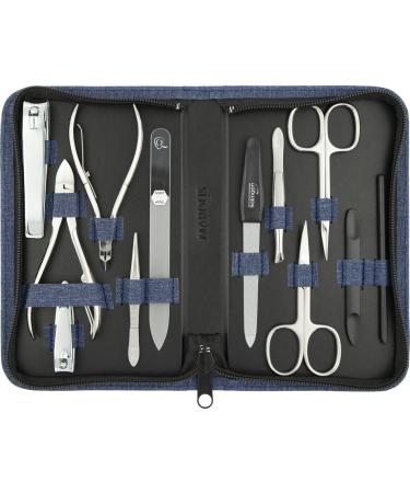 Marqus Solingen Manicure Set Solingen - 12 Party manicure Pedicure Set in synthetic leather case handy and soft - complete set with everything for hand and foot care 6. Jeans