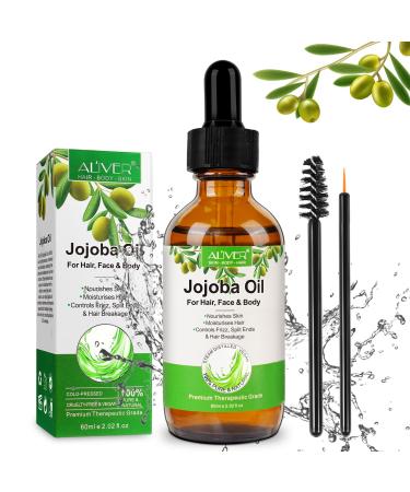 Jojoba Oil for Hair Growth 100 Pure Organic Jojoba Oil Cold Pressed Unrefined Hexane Free Jojoba Oil for Skin Hair Body Ear and Nails 60ml