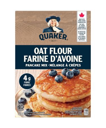 Quaker Oat Flour Pancake Mix 725g | High source of Fibre | Made with Whole Grains | No Artificial Flavours or Colours | Made in Canada with 100% Canadian Oats Oat Flour 725 g (Pack of 1)