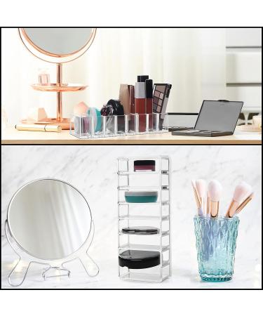 Kurtzy Transparent Acrylic Eyeshadow Makeup Organizer - 2-Piece Set with 8 Compartments for Makeup Storage & Desk Organization (21.5 x 8.5cm) - Buy Online on SooperMarket.com