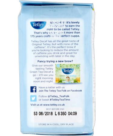 Tetley Decaf Tea Bags 80 Count - Pack of 1 - Buy Online on SooperMarket.com