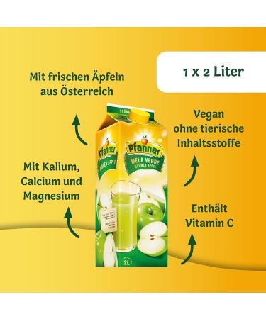Pfanner Green Apple Drink 2L - 40% Fruit Content - Refreshing Apple Beverage - Enjoy International Shipping! - Buy Online on SooperMarket.com