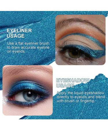 Oulac Liquid Glitter Eyeshadow - Metallic Blue Sparkly Eyeliner | Ocean Treasure (10) - Buy Online on SooperMarket.com