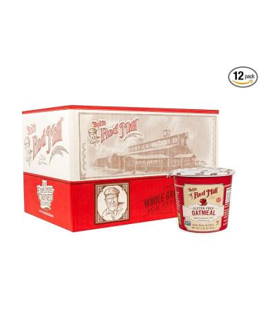 Bob's Red Mill GF Oatmeal Cup Apple & Cinnamon 2.36 Ounce Cup (Pack of 12) Gluten Free Non-GMO Whole Grain Kosher