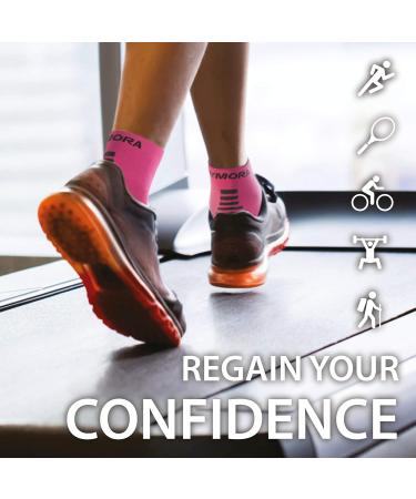 Rymora Plantar Fasciitis Support Socks - Large Arch Compression Socks for Men and Women - Pink (One Pair) - Size Large (25-29cm) - Buy Online on SooperMarket.com