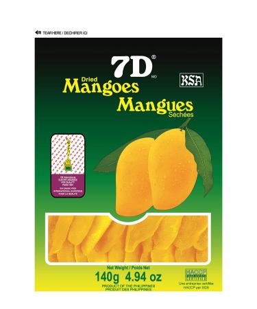 7D dried mangoes 140 Gram 5 Pack