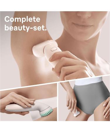 Braun Silk- pil 9 Flex Epilator with Electric Shaver & Trimmer - White/Gold | UK 2 Pin Plug | Women's Gift Set - Buy Online on SooperMarket.com
