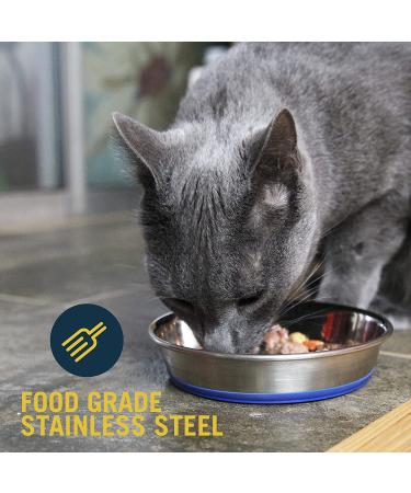 Our Pets DuraPet Stainless Steel Non-Slip Cat Food Bowls - 1-1.75 Cups Capacity - Easy to Clean Cat Dish - Buy Online on SooperMarket.com