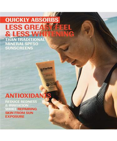 Thrive Natural Body Mineral Sunscreen SPF 50 - Reef Safe, Vegan, Water Resistant, 5.8 oz - Buy Online on SooperMarket.com
